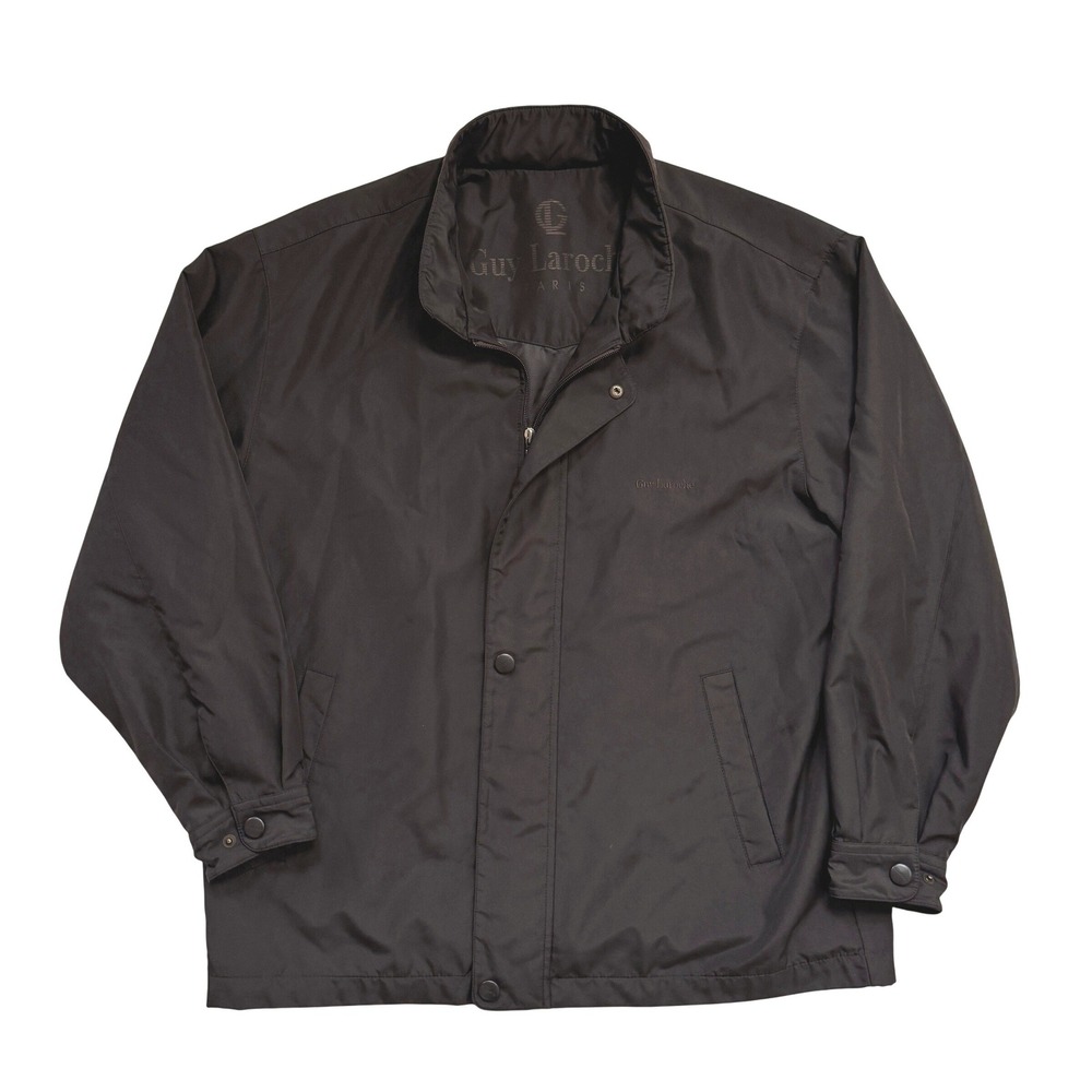 Vintage‎ Y2K Guy Laroche Paris Mens Dark Brown Full Zip Lightweight Jacket Large